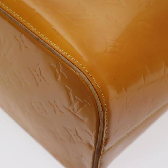 LOUIS VUITTON Monogram Vernis Houston Hand Bag Lime Yellow M91055 LV Auth tb1240 - Picture 14 of 16